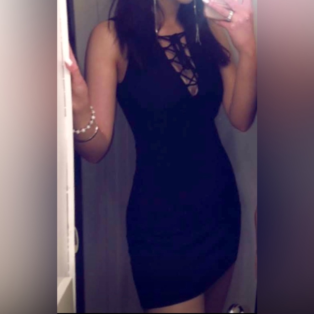 Black mini dress